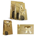Golden Party Paper Bags with Ribbon Knot Decoration